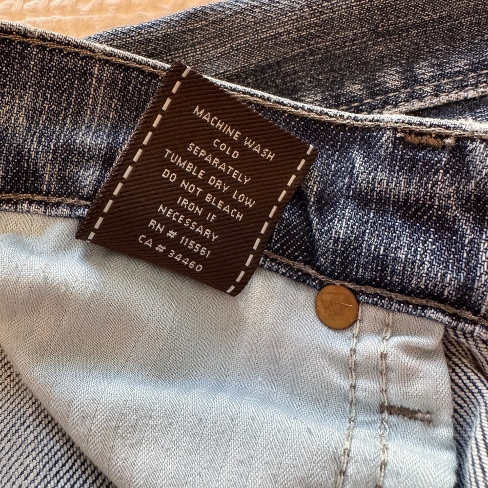 7 For all mankind women's jeans 29 mid rise straight leg Edie dark wash denim - Picture 5 of 10